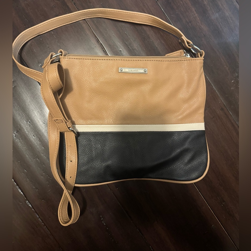 Nine West Tan and Black Crossbody Bag